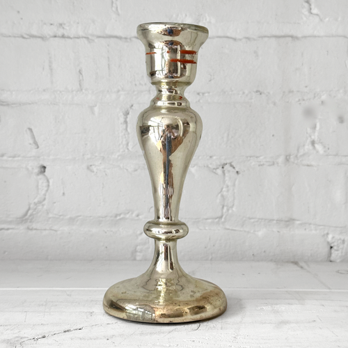 19th Century Mercury Glass Candlestick Holder (#MG01)