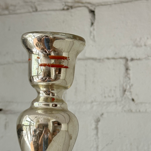 19th Century Mercury Glass Candlestick Holder (#MG01)