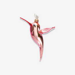 Shiny Pink Hummingbird Ornament