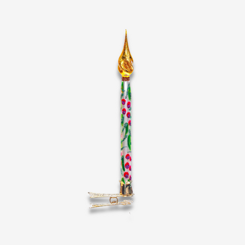 Holly Candle Clip-on Ornament