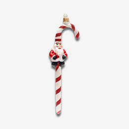 Santa Candy Cane Ornament