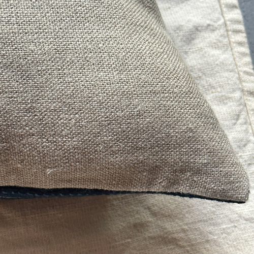 Custom Vintage African Indigo Pillow with Linen Backing (#100)