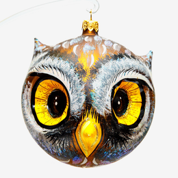 Owl Head Ball Ornament