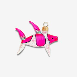 Small White & Pink Fish Ornament