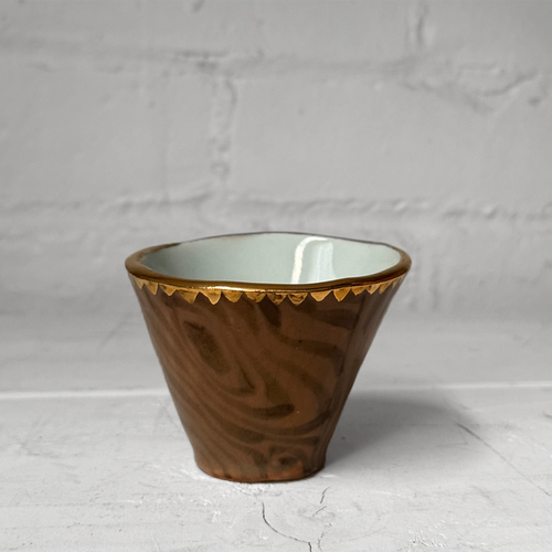 Small Cup with Woodgrain Design (BC218)