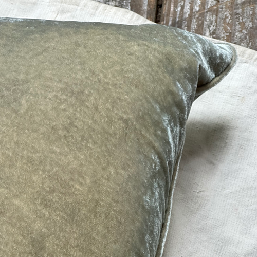 Plain Silk Velvet Cushion in Powder Blue