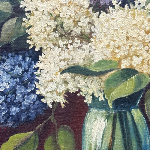 Early 20th Century Dutch Panicle Hydrangea Still Life Painting