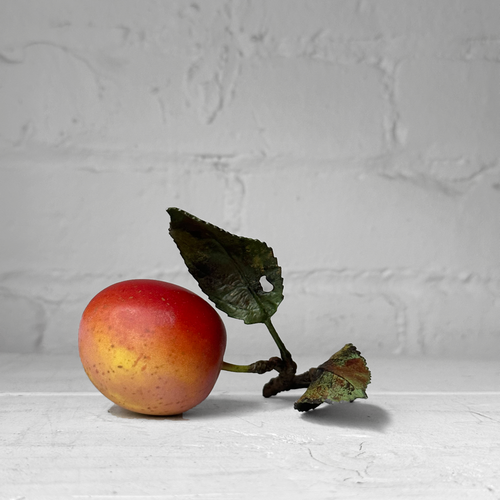 Porcelain Victoria Plum with Two Leaves