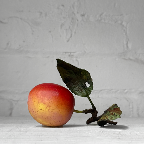 Porcelain Victoria Plum with Two Leaves