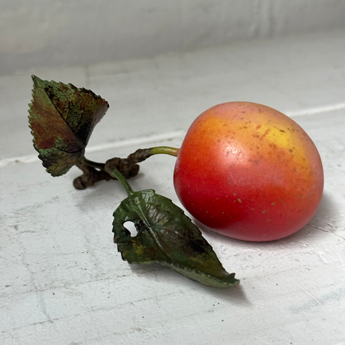 Porcelain Victoria Plum with Two Leaves