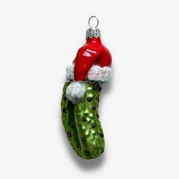 Nostalgic Pickle with Santa's Cap Ornament