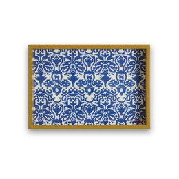 Rectangular Dandelion Blue Lacquered Tray
