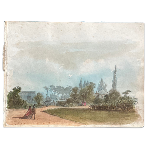 19th Century French Watercolor Painting by Alphonse Baril (1)