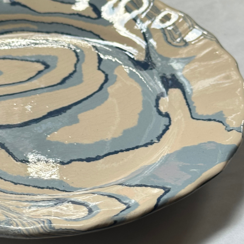 Marbled Dessert Plate XVIIIe in Belle Île (BI #1113)