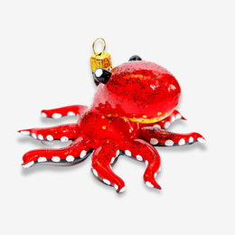 Red & Black Octopus Ornament