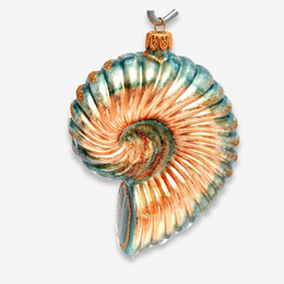 Dark Turquoise & Pink Nautilus Shell Ornament