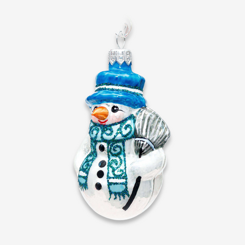 Small Snowman With Broomstick Ornament