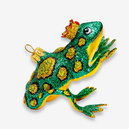 Spotted Frog with Crown Ornament