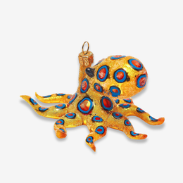 Orange Octopus Ornament