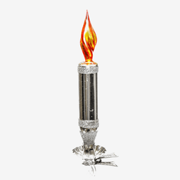 Silver Candle Clip-on Ornament