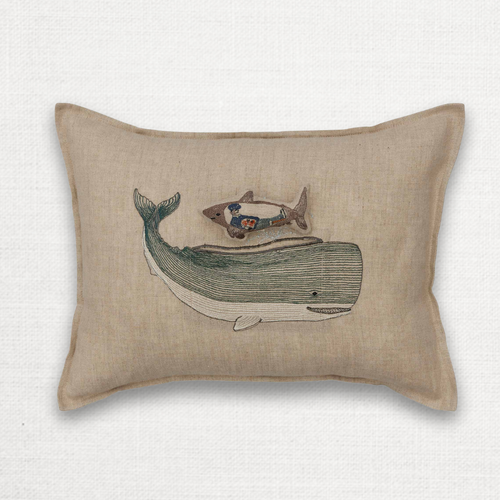 Very Hungry Whale Pocket Pillow