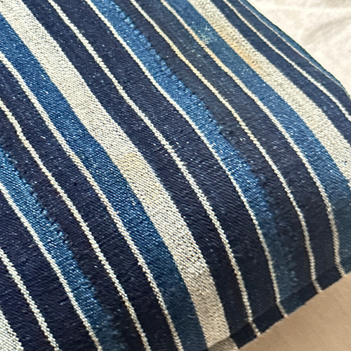 Custom Vintage African Indigo Pillow with Linen Backing (#43)