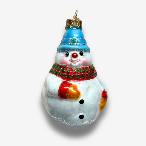 Nostalgic Snowman with Blue Cap Ornament