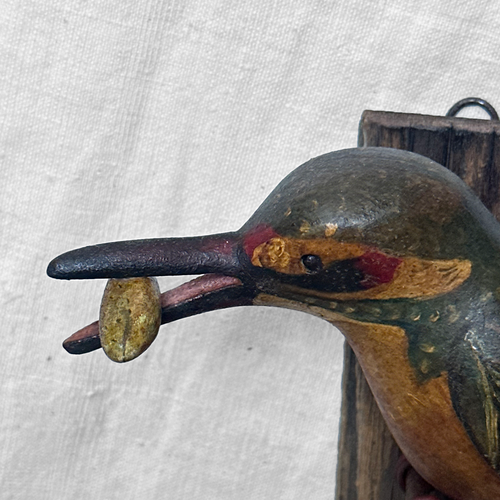 Black Forest Carved Bird with Fish (#B1114)