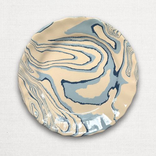 Marbled Dessert Plate XVIIIe in Belle Île (BI #1113)