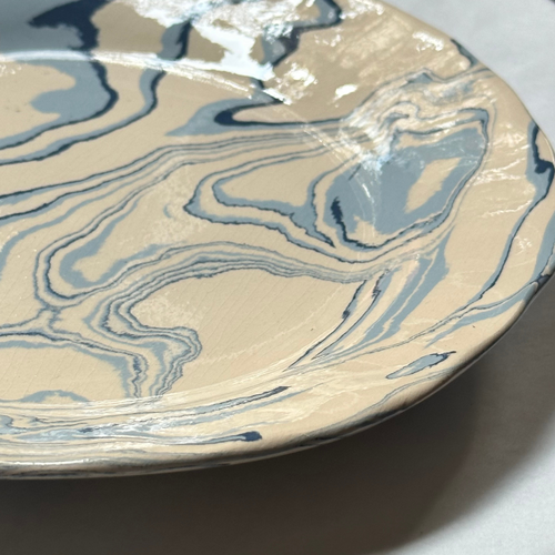 Marbled Dessert Plate XVIIIe in Belle Île (BI #1114)