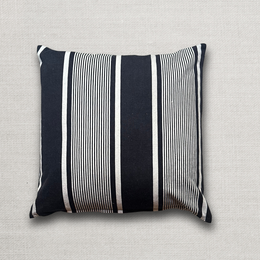 19th Century French Blue & White Ticking Pillow (#163)