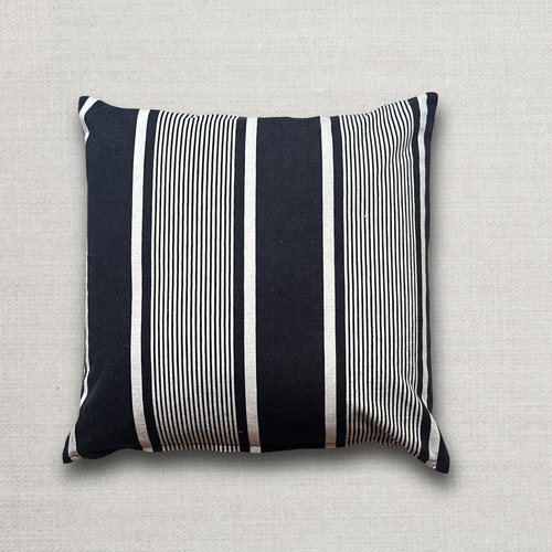 19th Century French Blue & White Ticking Pillow (#163)