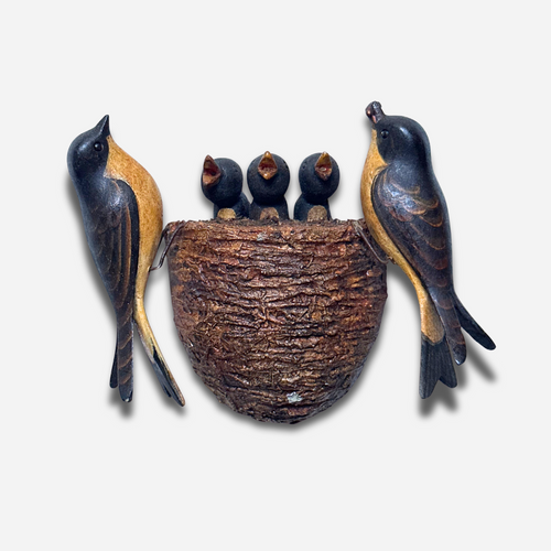 Black Forest Carved Birds Nest (#B1116)