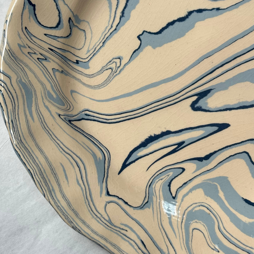 Marbled Dessert Plate XVIIIe in Belle Île (BI #1116)