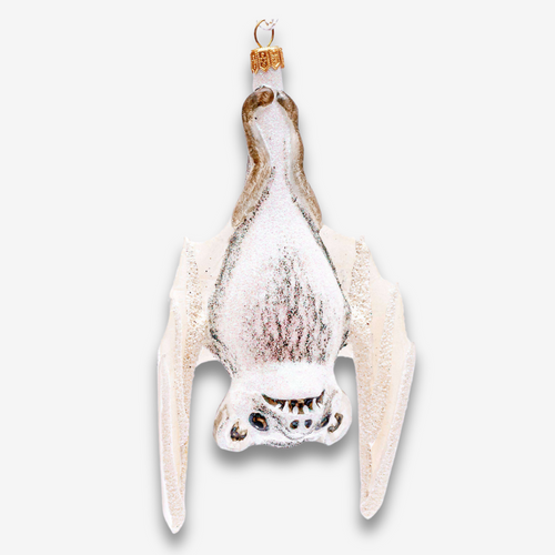 White Hanging Bat Ornament