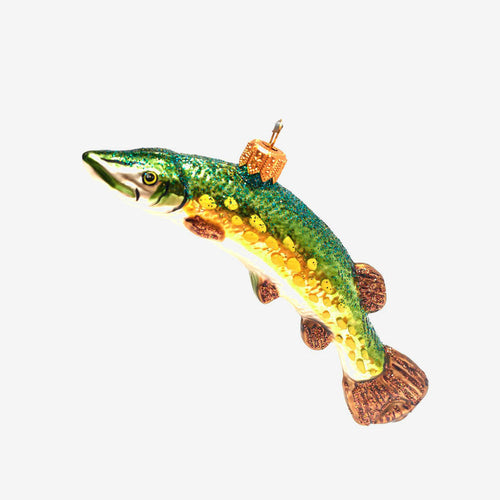 Green & Yellow Pike Fish Ornament