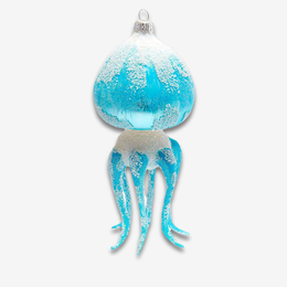 White & Blue Jellyfish Ornament