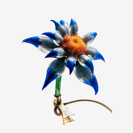 Blue & Grey Flower Clip-on Ornament