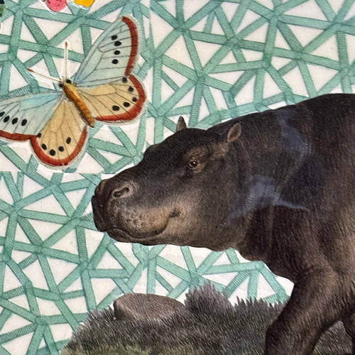 One of a Kind Collaged Hippo Mat (#618)