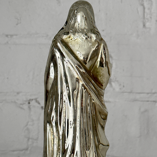 19th-century Mercury Glass Religious Statue (M-17)
