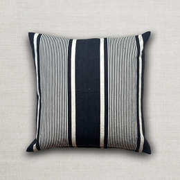 19th Century French Blue & White Ticking Pillow (#186)