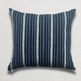 Custom Vintage African Indigo Pillow with Linen Backing (#41)