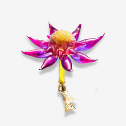 Yellow & Purple Flower Clip-On Ornament