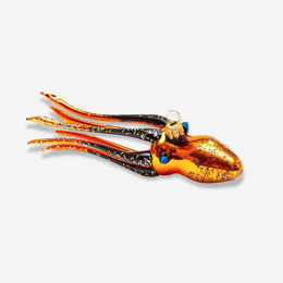 Orange & Black Squid Ornament