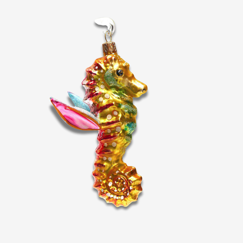 Blue & Gold Seahorse Ornament