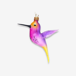 Yellow & Purple Hummingbird Ornament