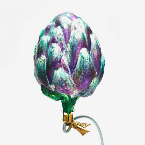 Green and Purple Artichoke Clip-on Ornament