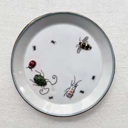 Two Beetles, Lady Bug & Bee Bug Plate (BC196)