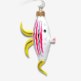 Yellow & White Fish Ornament