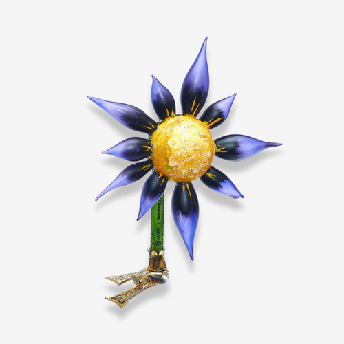 Yellow & Blue Flower Clip-On Ornament